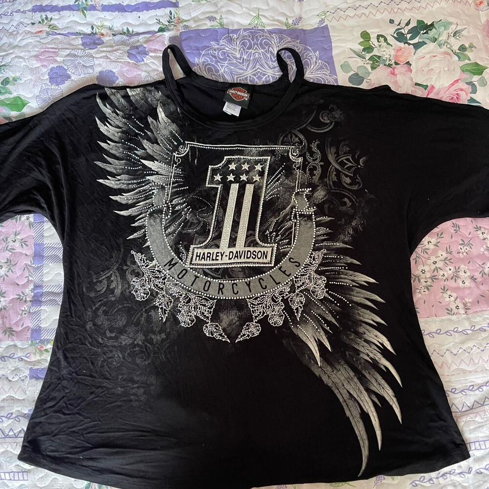 Harley-davidson Women's Black T-shirt